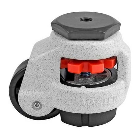 Casters Wheels & Industrial Handling Foot Master Swivel Stem Manual Leveling Caster - 110 Lb. - 42mm Dia. Nylon Wheel GD-40S-3/8